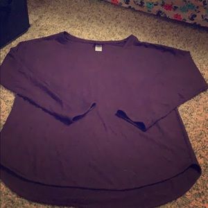 Purple long sleeve shirt.